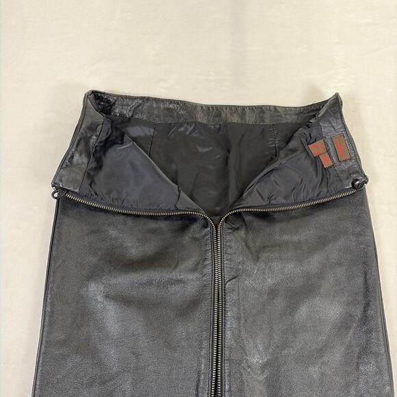Danier Pencil Skirt Women’s 6 Black Leather, Lined, Triple Zippers Bnfts Charity - Picture 9 of 11